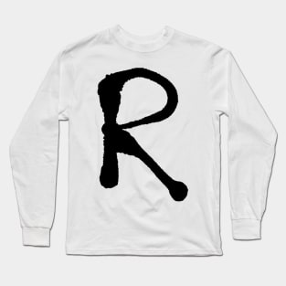 R - Inital / Sprayed Letter Long Sleeve T-Shirt